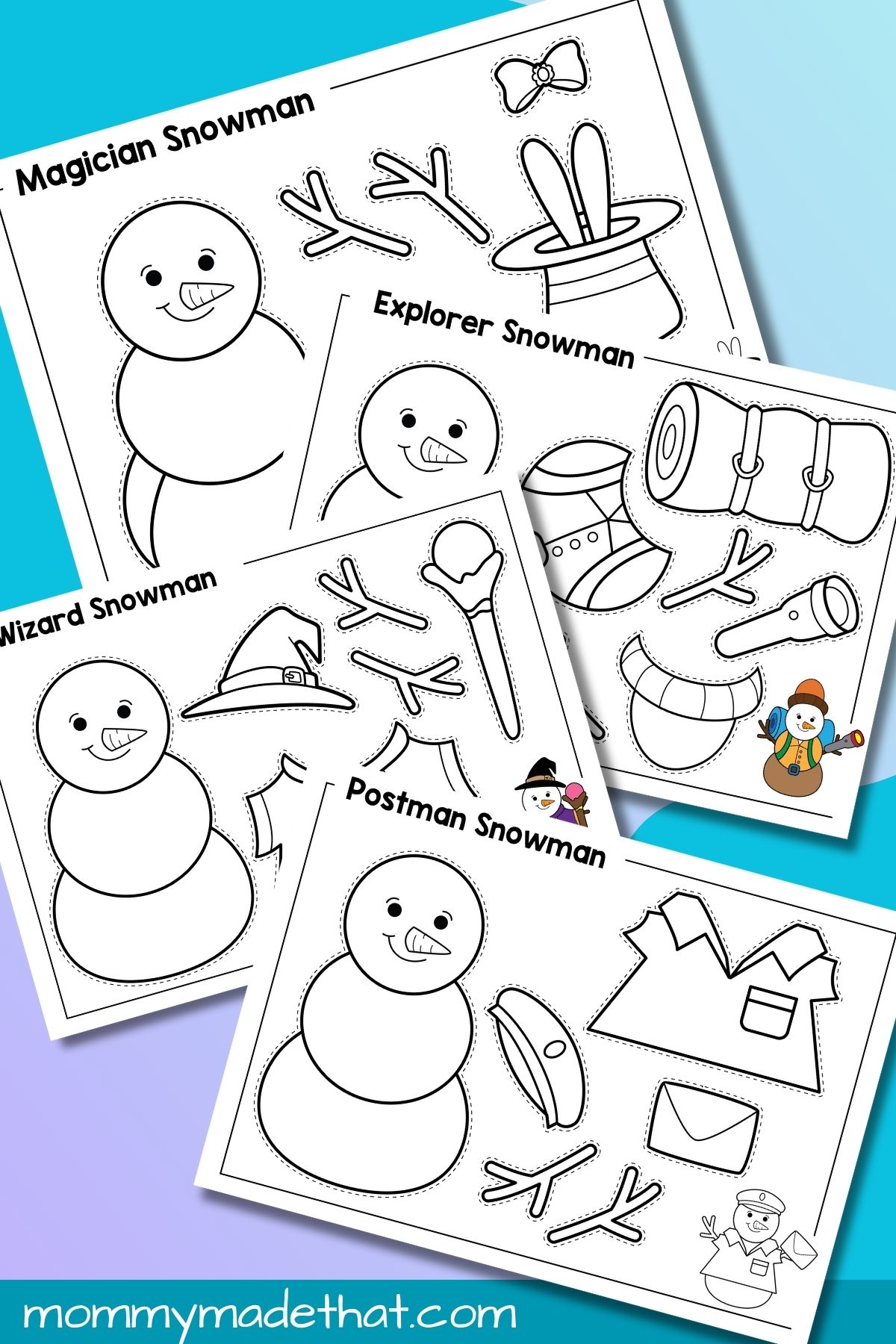 disguise a snowman craft (free printable)